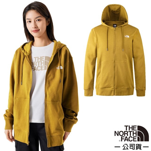 【The North Face】男女 U TNF FULL ZIP 機能性保暖透氣長袖連帽外套/83OR-ECJ 黃褐✿30E010